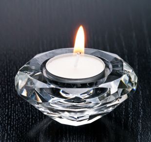 Crystal votive diamond cut 78mm