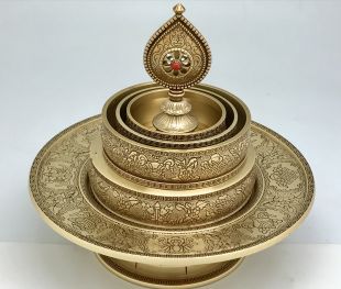 Brass Mandala with stand 17cm