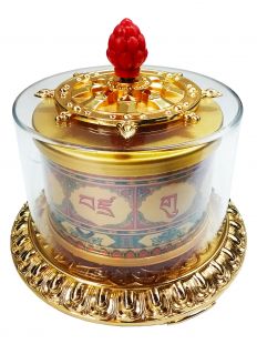 Guru Rinpoche Mantra Hand-Spined Prayer Wheel (L)