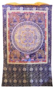 Assorted Yamantaka ThaCakPri thanka with brocade