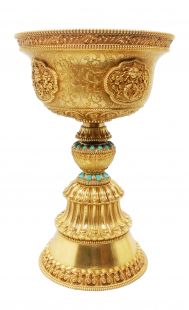 8 Auspicious symbol butter lamp brass (L)(No Discount)