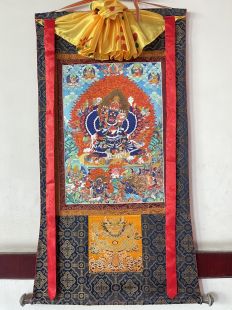 Assorted Vajra Bhairab thanka with brocade