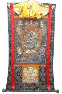 Assorted 〝Black Dakini〝 thanka with brocade 